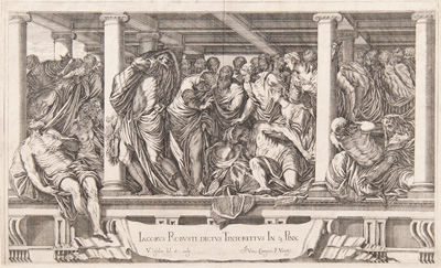 Tintoretto etching from 1682 The Cure at Bethesda
( AKA The Probatic Pool)